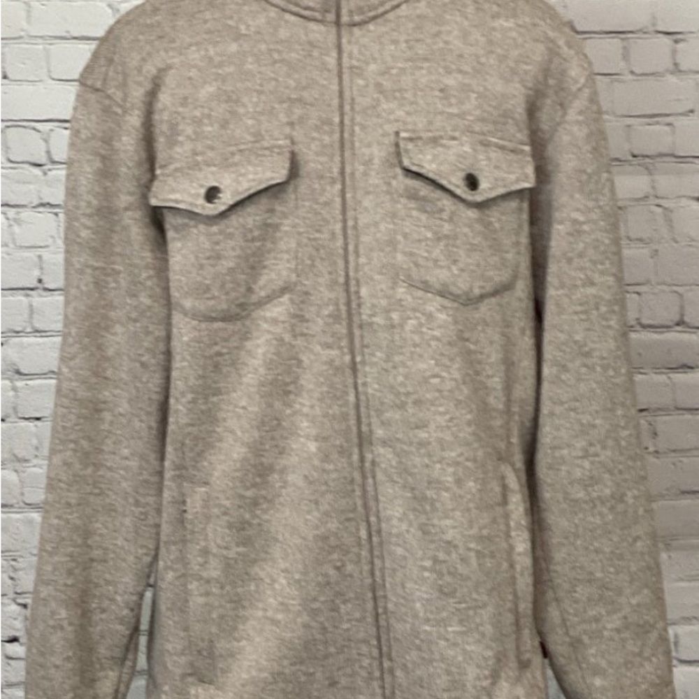 Mountain Khakis Sweater Jacket Men’s Size Large Color Tan Full Zip Pockets - Picture 8 of 10